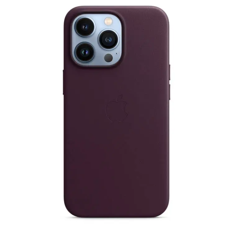 iPhone 13 Pro Leather Case - Dark Cherry